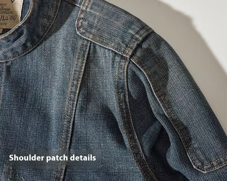 Top Denim Coat Men's Spring And Autumn Jacket Loose Stitching Korean Style