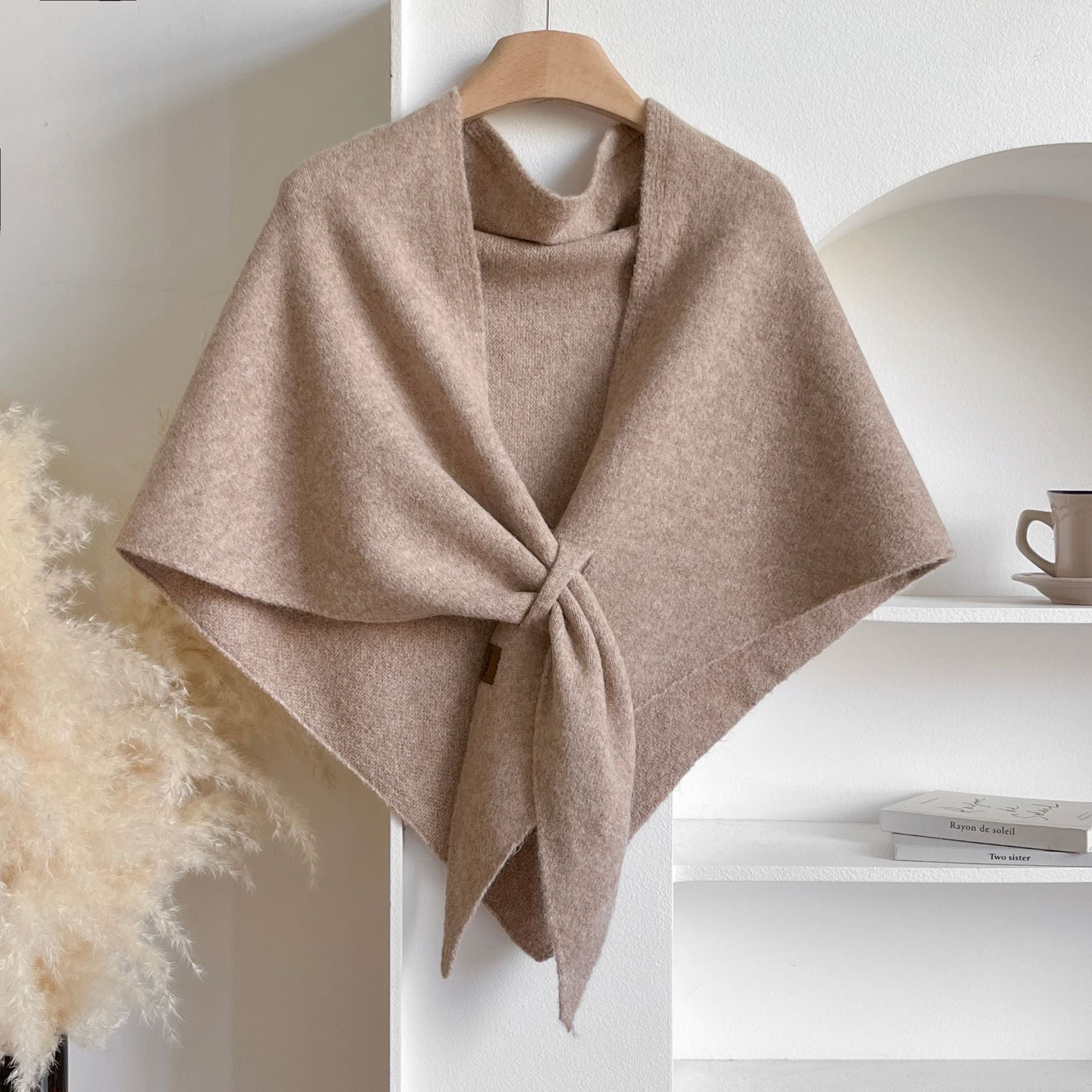 All-matching Triangular Binder Neck Warmer Scarf Pure Color All-matching Bib Shawl
