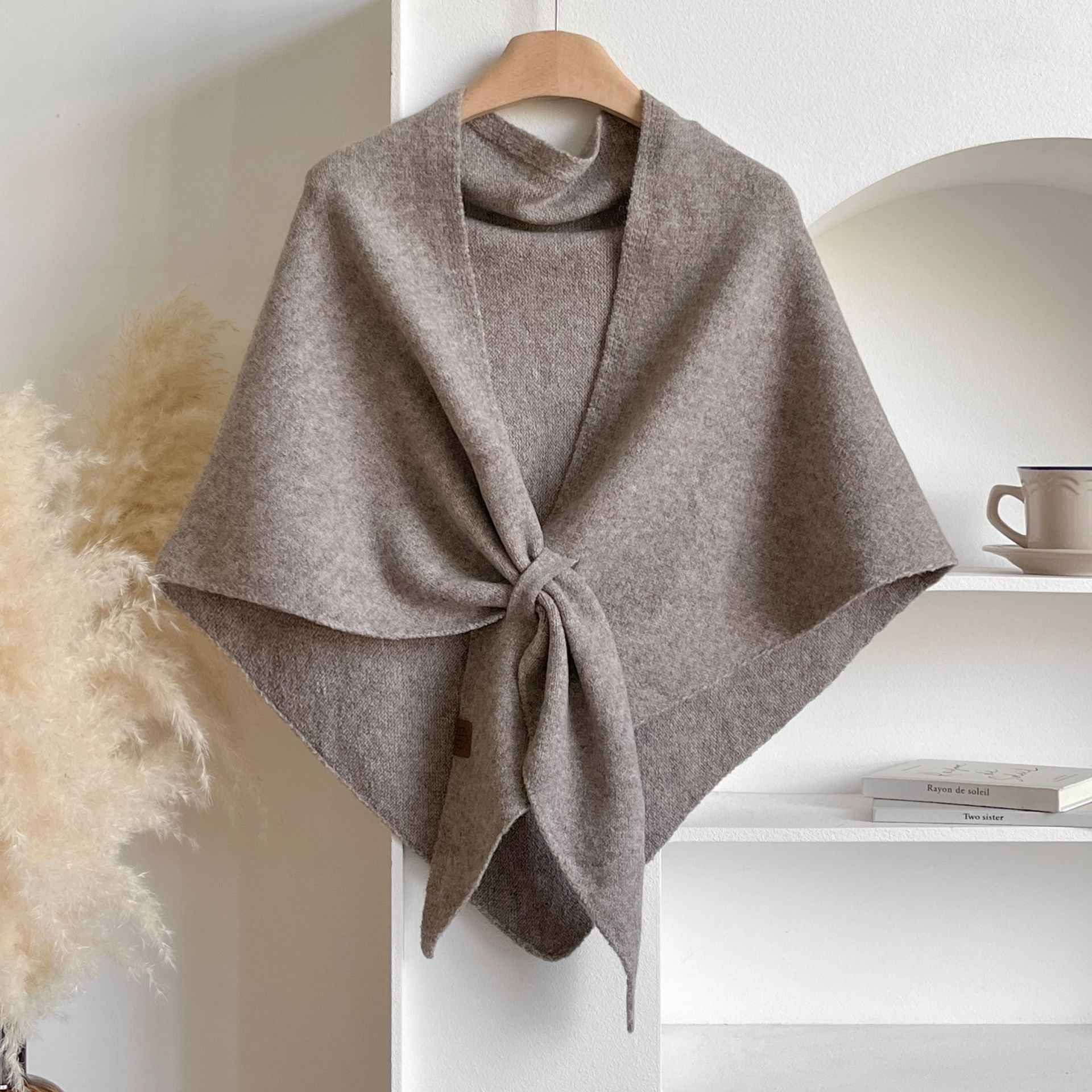 All-matching Triangular Binder Neck Warmer Scarf Pure Color All-matching Bib Shawl