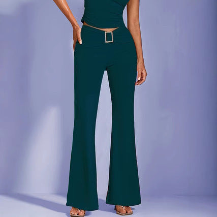 Fashionable Elegant Pleated Slim Casual Flared Pants