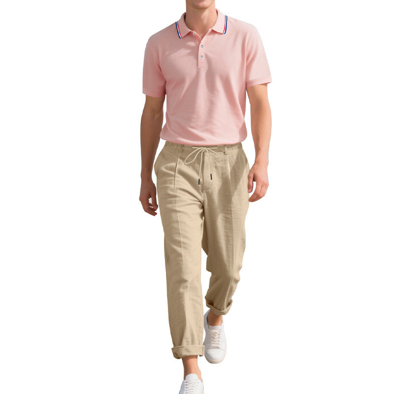 Short-sleeved Linen Trousers Men's Two-piece Suit