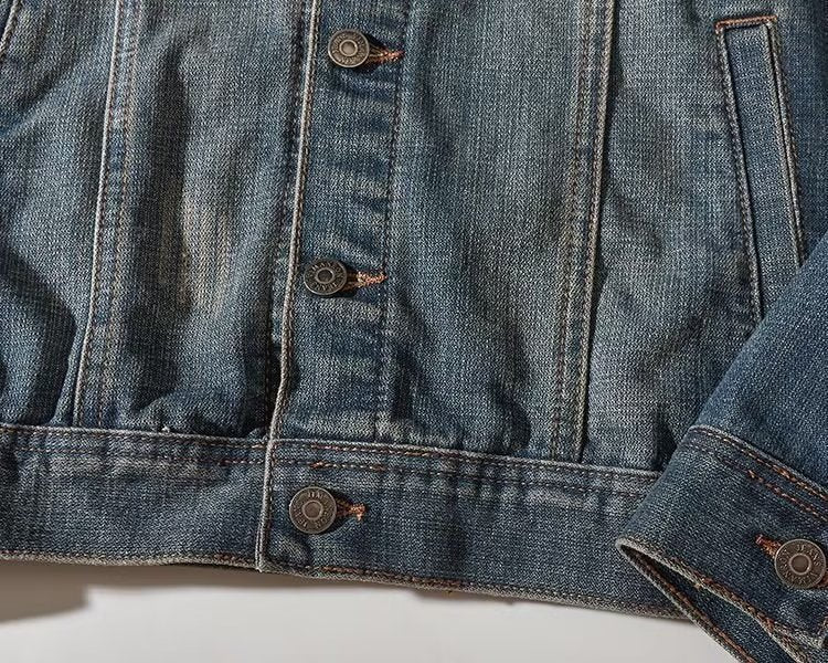 Top Denim Coat Men's Spring And Autumn Jacket Loose Stitching Korean Style