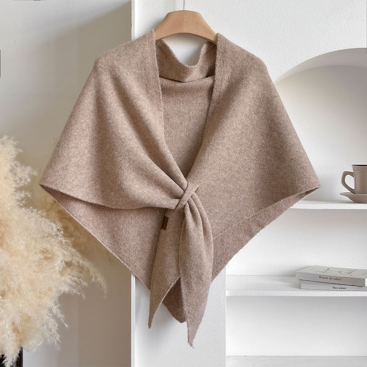 All-matching Triangular Binder Neck Warmer Scarf Pure Color All-matching Bib Shawl