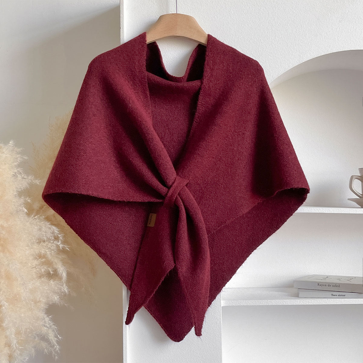 All-matching Triangular Binder Neck Warmer Scarf Pure Color All-matching Bib Shawl