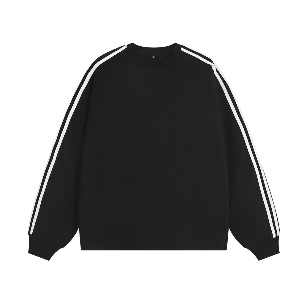 American-style Retro Three-bar Long-sleeved T-shirt For Men