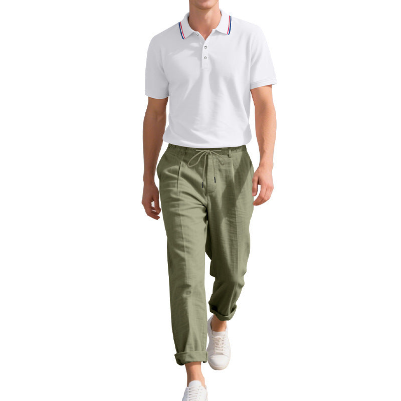 Short-sleeved Linen Trousers Men's Two-piece Suit