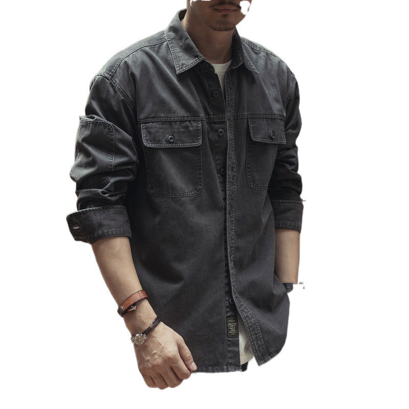 Spring Style Loose Safari Jacket Denim Shirt