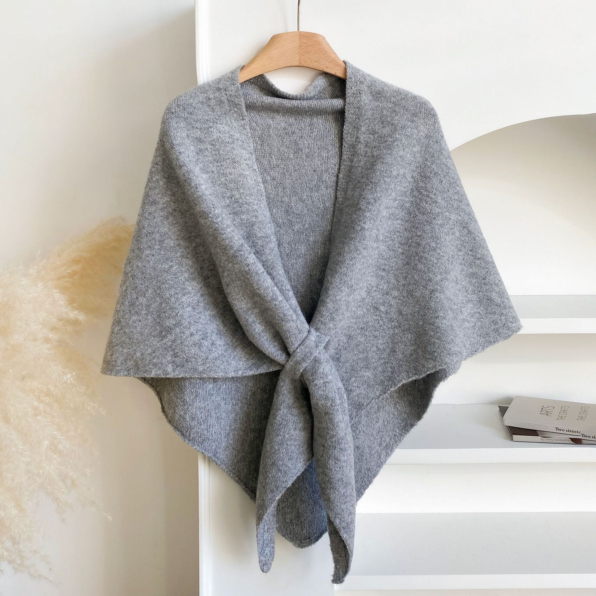 All-matching Triangular Binder Neck Warmer Scarf Pure Color All-matching Bib Shawl