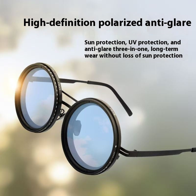 New 9-gear Adjustable High Light Transmission UV Polarized Sunglasses