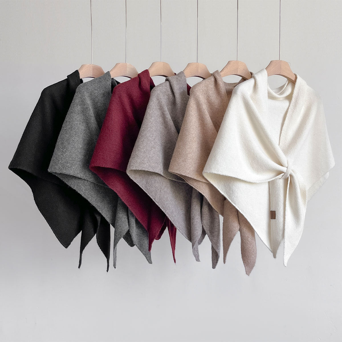 All-matching Triangular Binder Neck Warmer Scarf Pure Color All-matching Bib Shawl