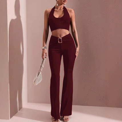 Fashionable Elegant Pleated Slim Casual Flared Pants